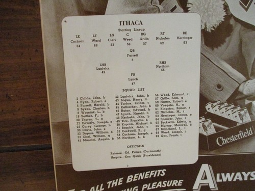 1946 ITHACA College Football Program(25 Sig(w/BUCKY FREEMAN/PETE HATCH/BEN LIGHT - Picture 15 of 17