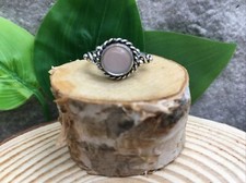 Rose Quartz Handmade Gemstone Ring 925 Silver Plated Free Ship Size 6 New 6422