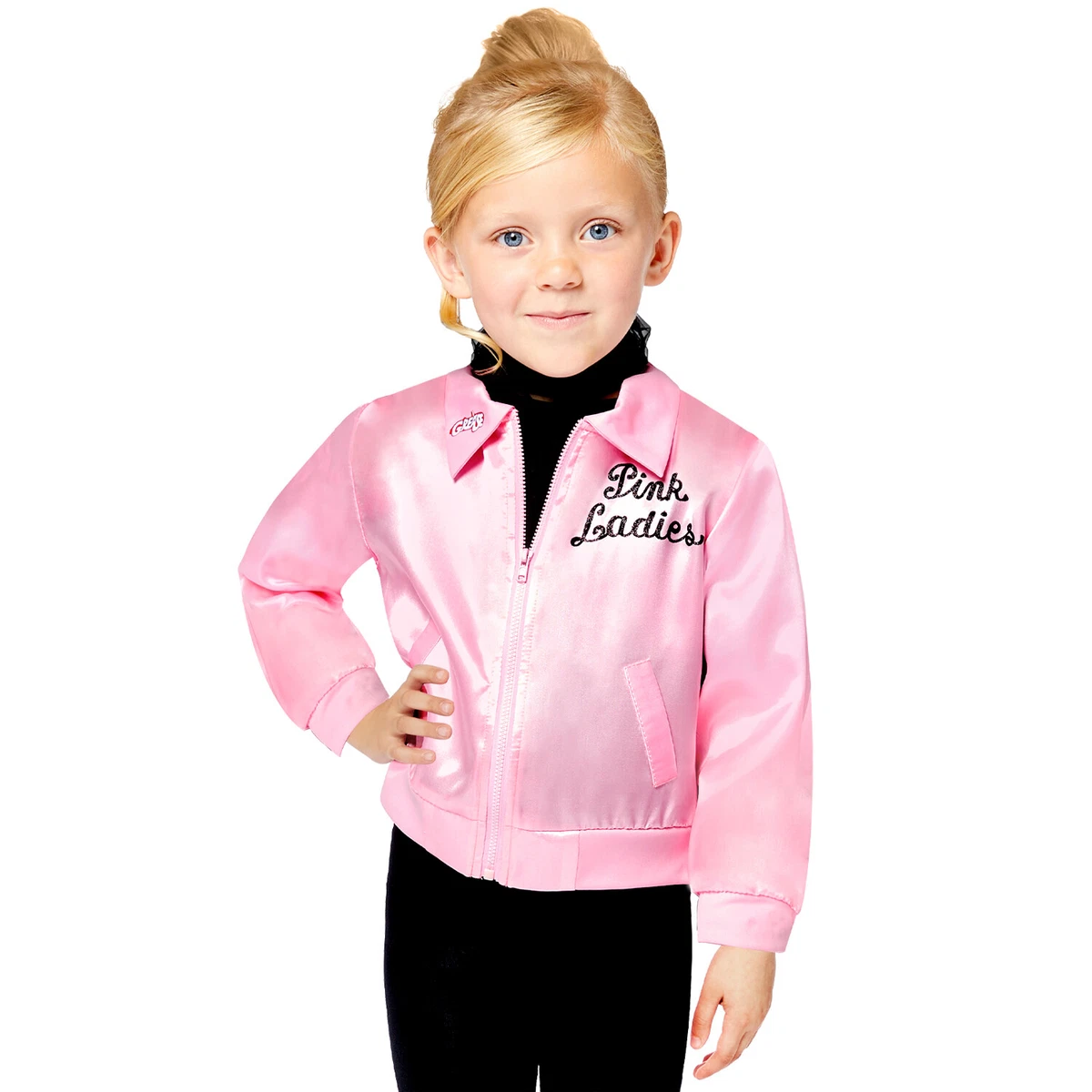  FAYBOX Pink Ladies Jacket Grease 50s Costume for Women