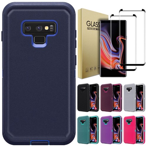 For Samsung Galaxy Note 9 Heavy Duty Case Cover Tempered Glass Screen Protector