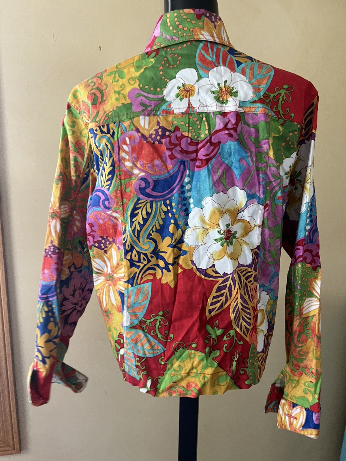 COLDWATER CREEK Stretch Cotton Colorful Floral Ja… - image 3