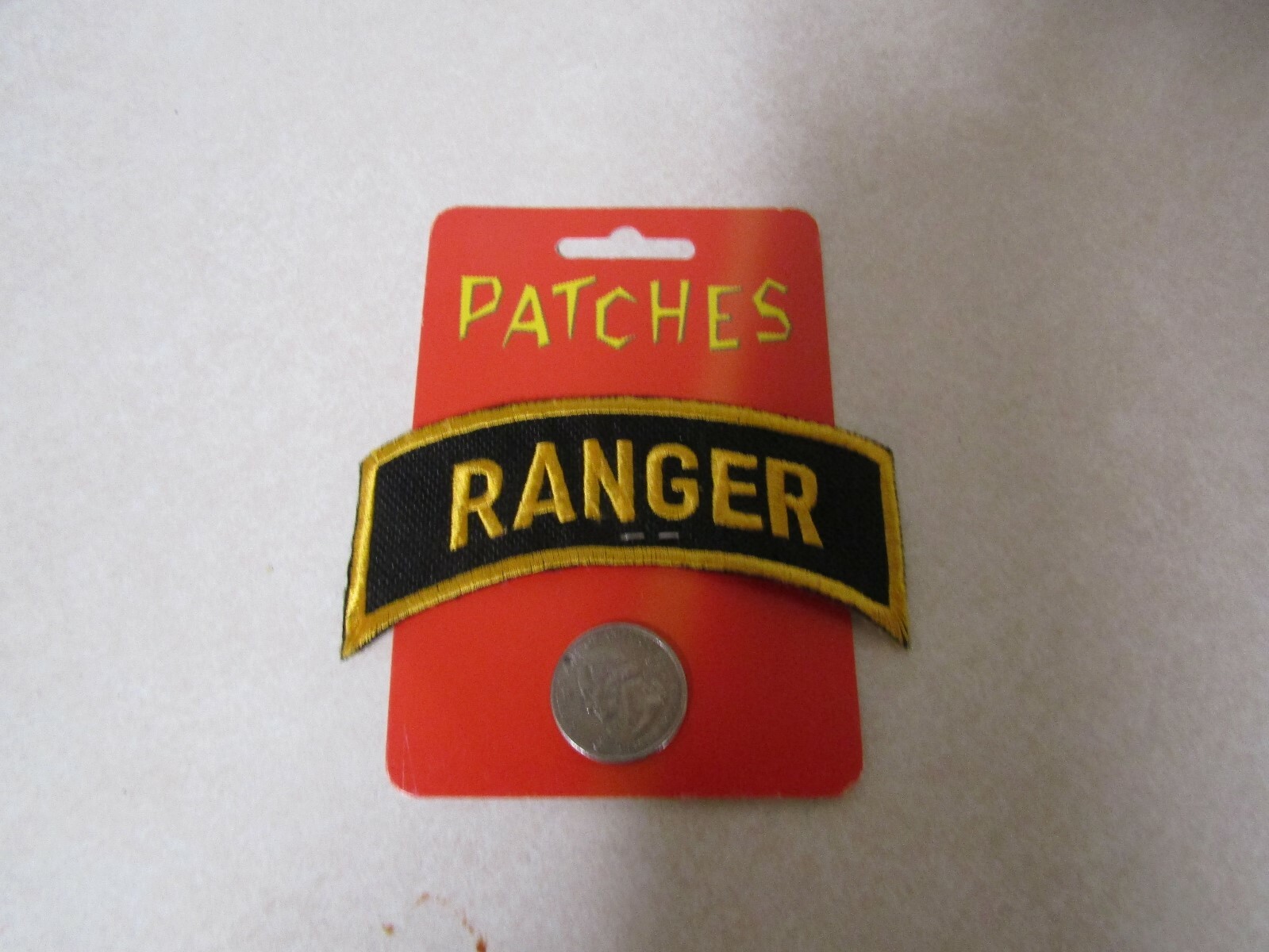 PATCH MILITARY RANGER TAB BLACK AND YELLOW LARGER 4 INCHES | eBay