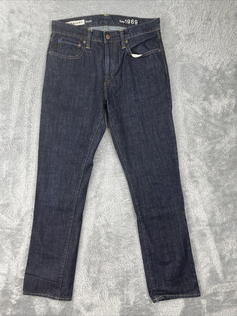 Gap 1969 Jeans Men's 30x32* Blue Straight Fit 100% Cotton Denim