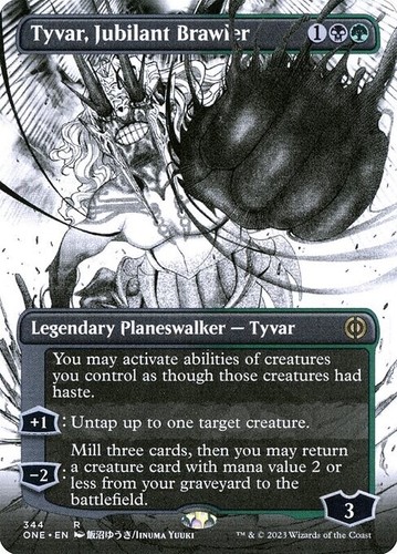Tyvar, Jubilant Brawler x1 Borderless Phyrexia: All Will Be One NM MTG - 第 1/1 張圖片