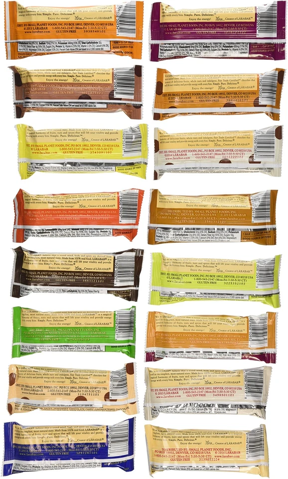 Larabar Variety Pack 16 Count Snack Bars Banana Coconut Apple Cookie Dough - Image 3 of 4