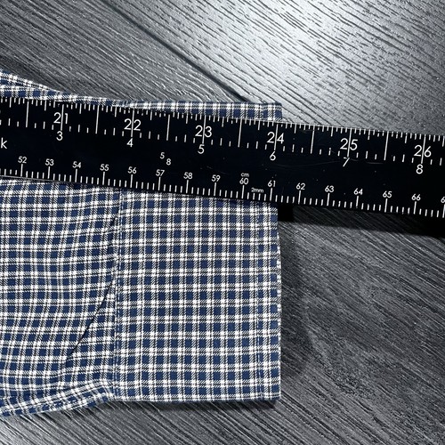 Ralph Lauren Oxford Shirt Mens Long Sleeve Medium Pin Check Plaid Red Pony Vtg - Picture 5 of 7