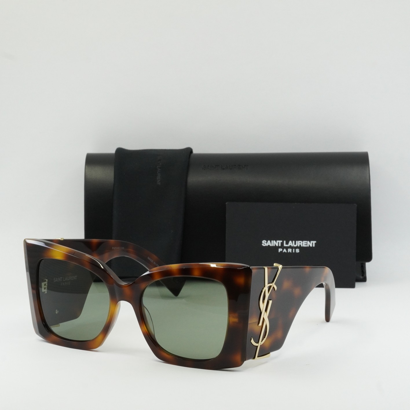 Occhiali da sole Saint Laurent SLM119 BLAZE 002 avana scuro verde 53 19 135 nuovi aut...