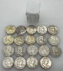 1953 to 1963 Franklin Half Dollar - 90% Silver Coins Mixed Lot of 19