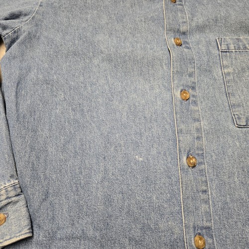 Camicia Dickies denim con bottoni blu chambray uomo taglia media manica lunga - Foto 4 di 8
