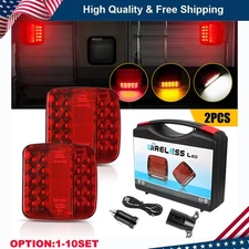 LH+RH Red + Yellow + White LED Magnetic Wireless Tail Light USB Adapter 1-5Set