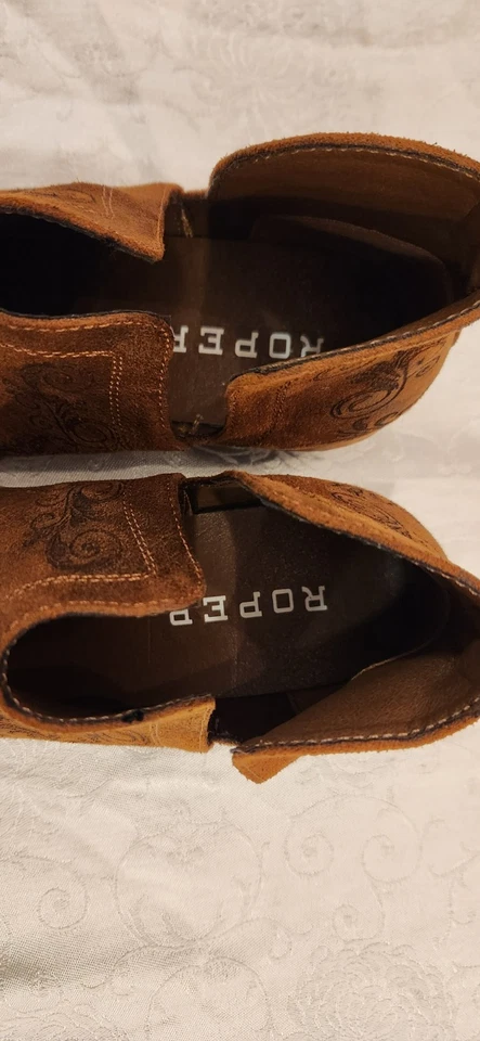 Roper Ava ботинки женщин коричневый искусственной кожи вышитый Western ботинок - Изображение 4 из 4