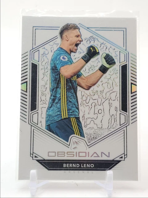 BERND LENO 2019 OBSIDIAN SOCCER WHITE CONTRA ETCH ARSENAL /8 Q5986
