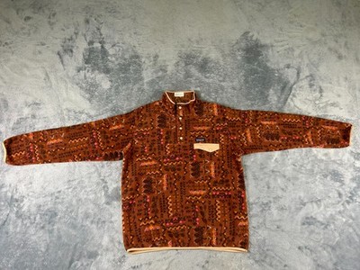 PATAGONIA WANDERING WOODS AZTEC SYNCHILLA SNAP T FLEECE WOMENS XL MENS L