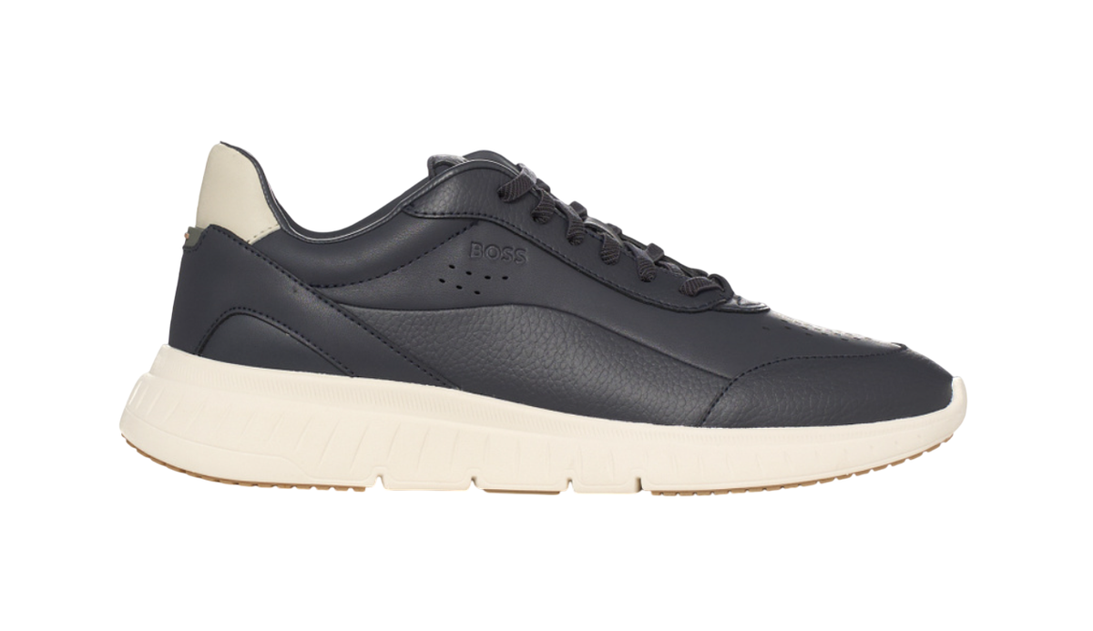 HUGO BOSS MENS DARK NAVY TENNIS SHOE TITANIS SLON LTGRMX