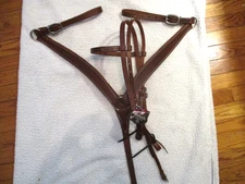 hillside harness Leather Horse Tack Set Bridle,  Breast Collar, full horse USA