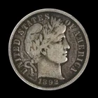 1892-S Barber Dime, Better Date San Francisco Mint Issue, Excellent Condition!