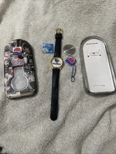 Sun Time Penn State Watch  31mm Quartz Black Leather Band In Box As-Is