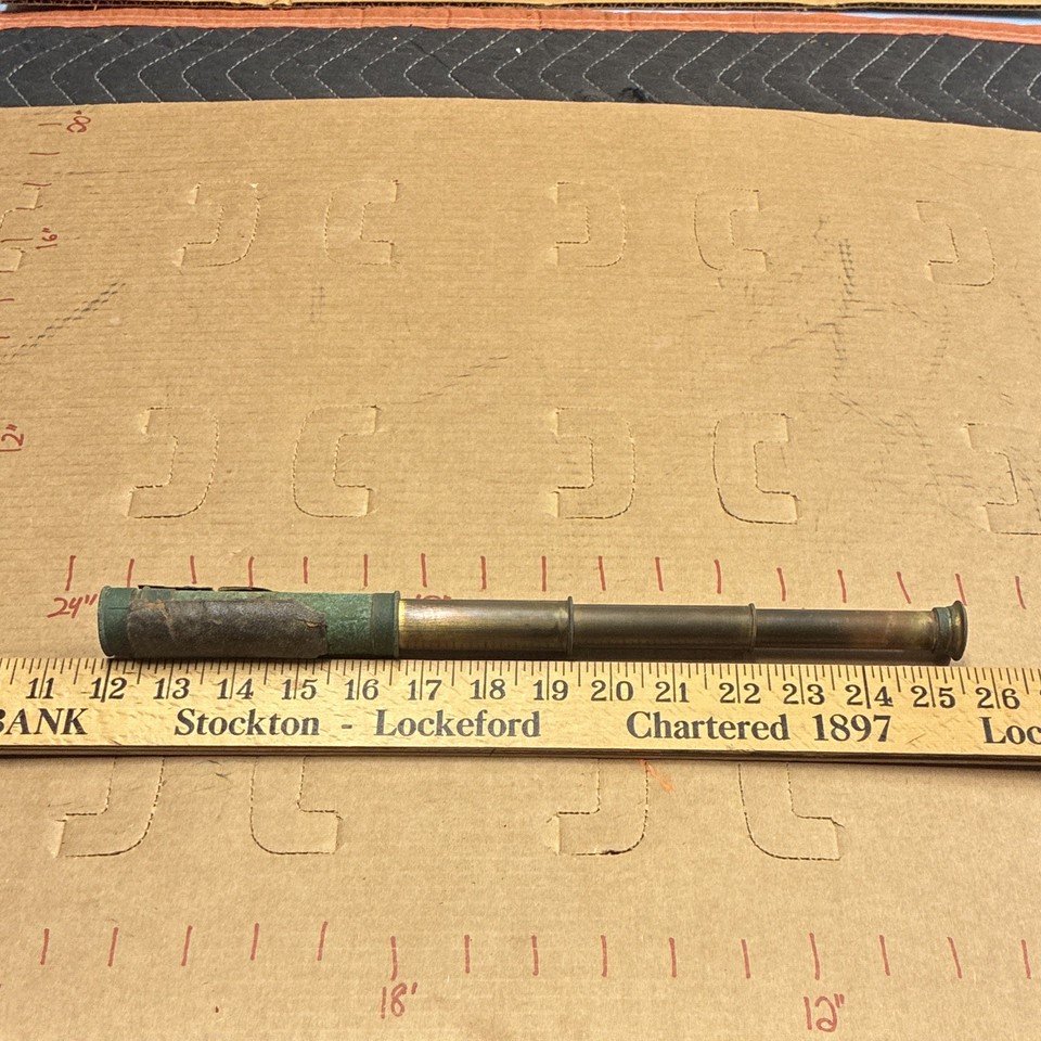 antique brass barreled maritime spyglass or pocket telescope, 19th 20th century