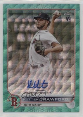 2022 Topps Chrome Rookie Aqua Wave Refractor /199 Kutter Crawford Auto RC 13c1