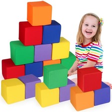 Foam Blocks for Toddlers, 18 PCS 5.5 inch Foam Soft Cubes for Kids, Colourful...