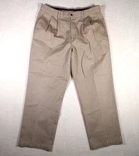Dockers Men's Chinos Pants Khakis Light Brown Pleated Cotton 36x30