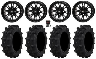 Sedona Fusion 14'' Wheels Gloss Black +10mm 29'' Mud XC Tires Can-Am Defender