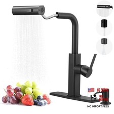 Kitchen Faucet with Pull Down Sprayer: Matte Black with soap dispenser