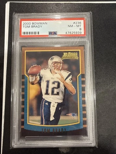 2000 Bowman #236 Tom Brady PSA 8 NM-MT Rookie RC - Pats / Bucs