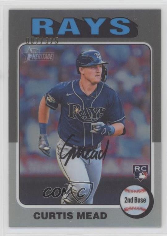 2024 Topps Heritage Chrome Silver Refractor /375 Curtis Mead #176 Rookie RC 16kt