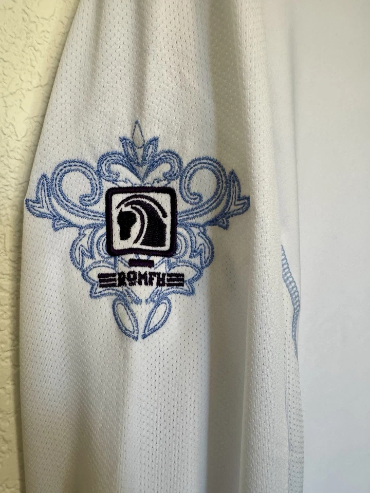 New With Tags. ROMFH Women’s Equestrian Competitor Show Shirt- White/Chambray - Image 2 of 4