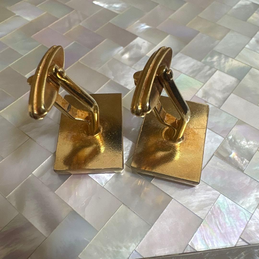 Lanvin Gold Geometric Pattern Cufflinks Button -U… - image 5