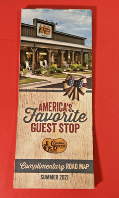 Cracker Barrel Old Country Store Location Folding map Summer 2021 Never UnFolded