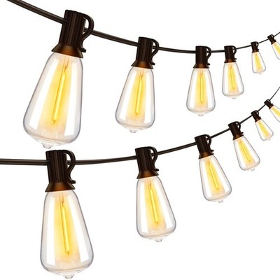 100FT Outdoor String Lights, ST38 Shatterproof LED Bulbs, Waterproof