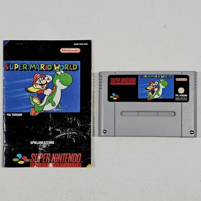 Super Nintendo Jump'n Run Adventure SUPER MARIO WORLD + Anleitung dt. PAL - Bild 1 von 2