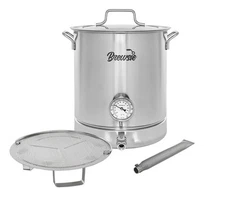 Stainless Steel Home Brew Kettle w/Dual Filtration. Equip with False Bottom T...