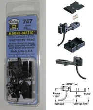 Kadee Proto 48 O scale # 747 ~ "E Type Head"  Underset Metal Couplers - 2 Pair