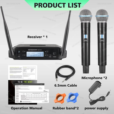 NEU! GLXD-24 Beta58 professionelles kabelloses Dual-Mikrofon Karaoke Heimsystem St