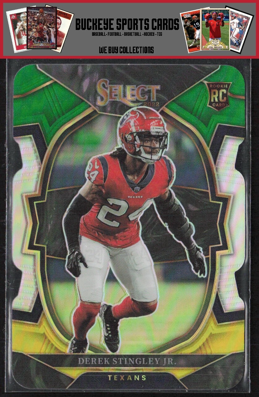 2022 Select Concourse #48 Derek Stingley Jr. Green and Yellow Die Cut Texans