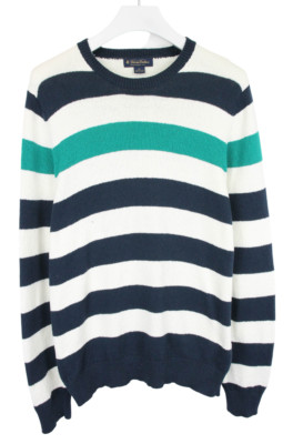 Brooks Brothers Pullover Herren Groß Rundhals Kragen Gestreift Gestrickt