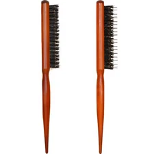Professional Triple-Row Teasing Comb Set Natural Boar Bristles and Fine Nylon...