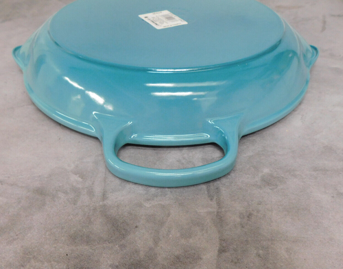 Le Creuset Signature Cast Iron 11.75 Inch Round Skillet, Caribbean Blue *NEW* - 第 9/19 張圖片