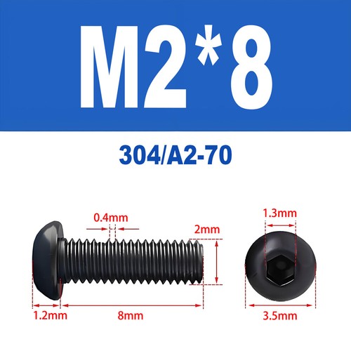Schwarze Innensechskant Linsenkopfschrauben A2 V2A Edelstahl ISO 7380 M2 - M10 - Bild 9 von 121