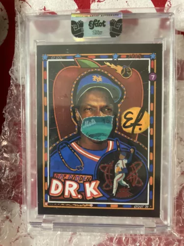 Project 2020 DWIGHT GOODEN #36/200 Efdot Signed Auto 1985 Topps #620 