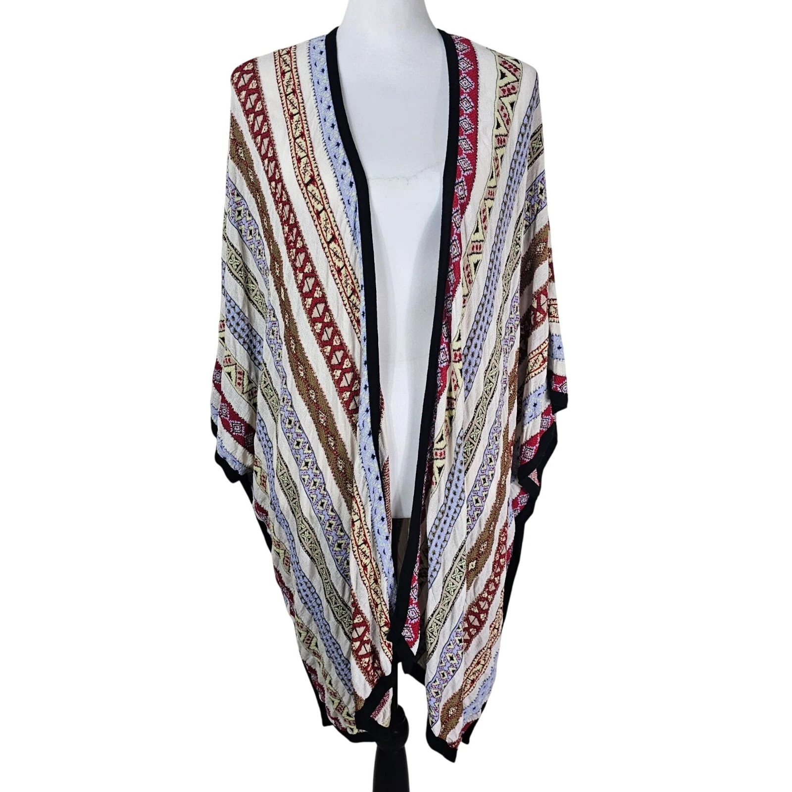 Aldomartins Bamboo Bohemian Kimono Cardigan Poncho S Hippie Festival Casual