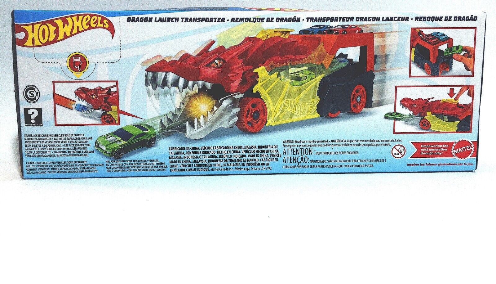 Hot Wheels City Dragon Launch Transporter, Spits Cars From Its Mouth, Gift  for Kids 3 Years & Up