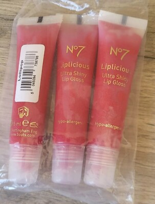 3 x Stiefel No 7 Liplicious Lipgloss. Shade Lollipop 15ml Sealed Discontinued Rare