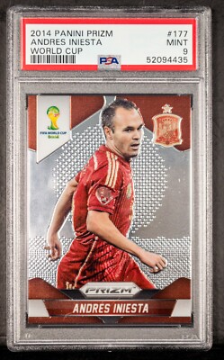 Andrés Iniesta Luján イニエスタ　ジャージカード　/49 2014 Panini Prizm World Cup Andres Iniesta #177 PSA 9 MINT Spain