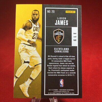 2017-18 Panini Contenders Season Ticket LeBorn James #20 Cavaliers