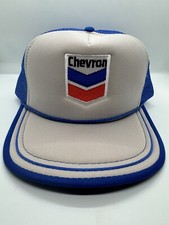 Vintage Rare Chevron Blue Silver Snapback Rope Trucker Hat Mesh Back