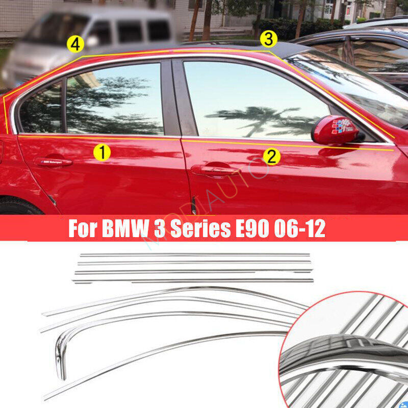 BMW 3 Series E90 2006-2012 Stainless Steel Window Sill Trim Strips